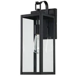 Pia Ricco Matte Black 1-LIGHT Outdoor Wall Lantern Sconce With Clear Glass Shade. Fixed Price $27.99.
