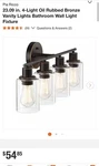 Pia Ricco 23.09 In. 4-LIGHT Oil Rubbed Bronze Vanity Lights Bathroom Wall. Fixed Price $19.50.