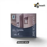 Hampton Bay Hurley 12 In. Matte Black Hardwired Outdoor Wall Light Lantern 2-PK. Fixed Price $49.90.