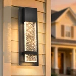 Modern Outdoor Led Wall Light Waterproof Black Sconce Bubble Glass 3000K. Fixed Price $49.99.
