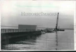 1988 Press Photo High Wall Blocks Access Government Pier, Mckinley Marina. Fixed Price $24.99.