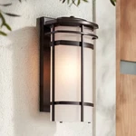 Theola Modern Outdoor Wall Light Fixture Bronze Led 16 1/4" Etched Glass Porch. Fixed Price $219.99.