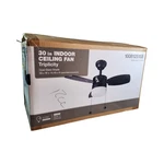 Hampton Bay Triplicity 30" Led Ceiling Fan Matte Black Light Open Box. Fixed Price $37.99.