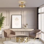 Classy Leaves Semi Flush Mount Ceiling Light Modern Gold Fixture. Fixed Price $51.82.