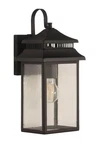 Textured Black One Light Outdoor Wall Mount From The Crossbend Collection. Fixed Price $118.00.