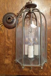 Vintage Colonial Style Brass-bronze Glass Hall Pendant Foyer Hanging Lamp. Fixed Price $149.00.