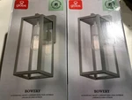 2PK Globe Bowery Matte Gray Indoor/outdoor 1-LIGHT Wall Sconce Clear Glass New. Fixed Price $52.99.