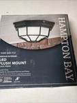 Hampton Bay Exterior Ceiling Light Black Finish HB7072LED-05 W/ Frosted Glas. Fixed Price $34.99.