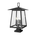 Z-lite Rainer 5LT 29" Outdoor Pier Mount, Black/clear Seedy 5015PHXLS-SQPM-BK. Fixed Price $547.40.