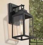 Lnc A04370 1-LIGHT Textured Black Outdoor Wall Lantern Sconce Clear Glass Shade. Fixed Price $49.99.