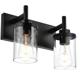 Queeuq 2-LIGHT Bathroom Vanity Fixtures, Wall Sconce Lighting With Clear. Fixed Price $58.99.