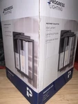Progress Lighting Macstreet Collection Wall Lantern Matte Black Glass Hardwired. Fixed Price $88.00.