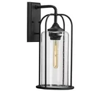 Watch Hill 1-LIGHT Black Clear Seeded Glass Farmhouse Outdoor Wall Lantern. Fixed Price $99.99.