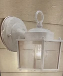 Portfolio Outdoor Wall Lantern Matte White Finish With Clear Glass #0482291 New. Fixed Price $22.49.