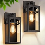 Verron Outdoor Wall Lanterns Exterior Waterproof Light 2 Pack - Black. Fixed Price $57.60.
