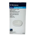 Westinghouse Outdoor Wall Light White Finish Wet Rated 5"X8.25"X4.25". Fixed Price $13.95.