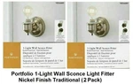 Portfolio 1-LIGHT Wall Sconce Fitter Nickel Finish Traditional (2 Pack). Fixed Price $21.49.