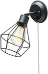 Globe Electric 65291 Industrial Cage Wall Sconce, Matte Black, Plug-in Or Hardwi. Fixed Price $53.99.