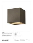 Hinkley Lighting 1768BZ Kube - 8W Led Small Outdoor Down Wall Lantern. Fixed Price $175.00.