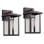 Oil Rubbed Bronze Outdoor Light Fixture, Wall Lantern 2 Pack With Cle.... Fixed Price $131.29.