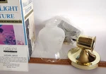 Vintage Brass Catalina Wall Light Fixture W/frosted Design Glass Box Read. Fixed Price $38.99.