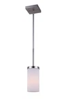 Canarm River 1-LIGHT Pendant Brushed Nickel Frosted Opal Glass Shade Adjus. Fixed Price $48.99.