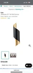 Eglo Jabaloyas 7.28 In. X 24.80 1-LIGHT Black/gold Metal Wall Sconce. Fixed Price $60.00.