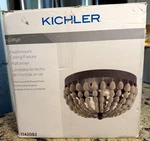 2-LIGHT Kichler Coltyn Flush Mount Ceiling Driftwood Bead Anvil Iron. Fixed Price $34.99.
