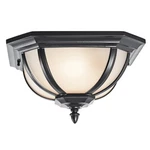 Kichler Salisbury Outdoor Ceiling 2LT, Black, White Linen - 9848BK. Fixed Price $279.99.