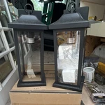 Cattleya Outdoor Wall Lanterns Black Matte Finish Metal Glass Set Of 2. Fixed Price $104.88.