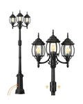 Redluck Motion Sensor Outdoor Post Lights With Gfci Outlet, 3-HEAD Dusk To Da.... Fixed Price $231.20.