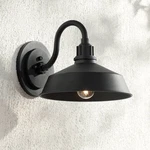 Arnett Rustic Outdoor Wall Light Fixture Black Dusk To Dawn Gooseneck 10 1/2". Fixed Price $174.99.