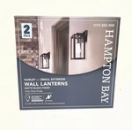 Hampton Bay Hurley 12 In. Matte Black Outdoor Wall Light Lantern Sconce (2-PACK). Fixed Price $37.99.