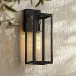 Titan Modern Outdoor Wall Light Fixture Mystic Black 17" Clear Glass Exterior. Fixed Price $99.99.