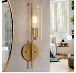 Uolfin 17 H. Modern Cylinder Powder Room 1-LIGHT Wall Sconce Brass Gold Read. Fixed Price $32.30.