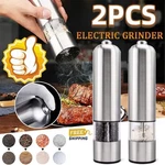 2X Light Up Electric Salt & Pepper Mill Stainless Steel Electronic Grinder Pots. Fixed Price $7.58.