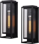 18 Modern Outdoor Wall Sconce With Rectangular Metal Frame And Transparent Glas. Fixed Price $141.99.