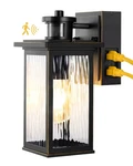 Edishine 11.8 In. Black Motion Sensing Dusk To Dawn Outdoor Hardwired Wall Light. Fixed Price $59.00.