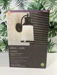 Allen + Roth 15.5-IN Outdoor Led Wall Light Frosted Crackle Glass Shade 1085688. Fixed Price $87.99.