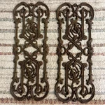 Antique Architectural Salvage Cast Iron Wall Railing Grill Panel Pair 28" Set. Fixed Price $299.99.