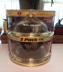 2 Prime Clear Swirl Glass Ceiling Lighting Dome Fixtures Brass 11 1/4" Vtg Seale. Fixed Price $55.95.