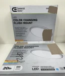 2PK Commercial Electric 20 In. Low Profile Led Flush Mount Selectable Cct White. Fixed Price $59.99.