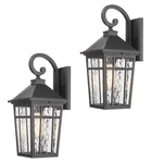 Naxttii Outdoor Wall Lanterns 2-PACK Black Glass Metal Hardwired XN12W2. Fixed Price $75.00.