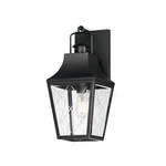 Black One Light Outdoor Wall Sconce From The Storybook Collection. Fixed Price $176.00.