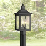 Moray Bay Mission Outdoor Post Light Fixture Black 17" Clear Glass For Exterior. Fixed Price $199.99.