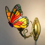 French Style Butterfly Decor Wall Mount Light Tiffany Brass Bedroom Sconce. Fixed Price $69.90.