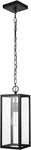 Matte Black Outdoor Pendant Light With Clear Glass Shade, E26 Base. Fixed Price $94.99.