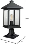 Z-lite 531PHBR-533PM-BK One Light Outdoor Pier Mount Portland Black. Fixed Price $358.00.