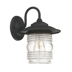 Capital Creekside Lt Wall Lantern, 8.25"X11.25", Black, Clear Seeded - 9671BK. Fixed Price $170.00.