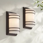 Habitat Modern Outdoor Wall Light Fixtures Set Of 2 Oil Rubbed Bronze Led 11". Fixed Price $159.98.